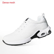 Indlæs billede til gallerivisning Women Lightweight Sneakers Air Cushion Ladies Trainers Basket Tenis Casual White Platform Flat Sneakers Breathable Mesh Comfort