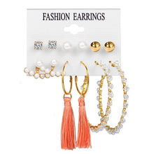 Load image into Gallery viewer, Simple Plain Gold Color Metal Pearl Hoop Earrings Fashion Big Circle Hoops Statement Earrings for Women Party Jewelry