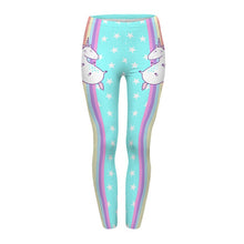 Indlæs billede til gallerivisning High Waist Casual Leggings Fashion Design Unicorn Stars Printing
