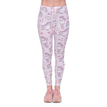 Ladda upp bild till gallerivisning, High Waist Casual Leggings Fashion Design Unicorn Stars Printing
