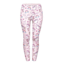 Lataa kuva Galleria-katseluun, High Waist Casual Leggings Fashion Design Unicorn Stars Printing
