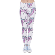 Ladda upp bild till gallerivisning, High Waist Casual Leggings Fashion Design Unicorn Stars Printing
