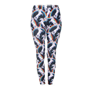 High Waist Casual Leggings Fashion Design Unicorn Stars Printing