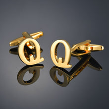 Cargar imagen en el visor de la galería, Quality Gold Color Cufflinks Letters/Alien/Square/Dragon/Maple leaves/Balance/Name Cuff Links for mens French bouton manchette
