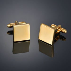 Quality Gold Color Cufflinks Letters/Alien/Square/Dragon/Maple leaves/Balance/Name Cuff Links for mens French bouton manchette