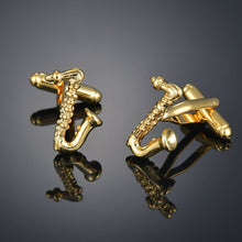 Indlæs billede til gallerivisning Quality Gold Color Cufflinks Letters/Alien/Square/Dragon/Maple leaves/Balance/Name Cuff Links for mens French bouton manchette
