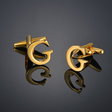 Lataa kuva Galleria-katseluun, Quality Gold Color Cufflinks Letters/Alien/Square/Dragon/Maple leaves/Balance/Name Cuff Links for mens French bouton manchette
