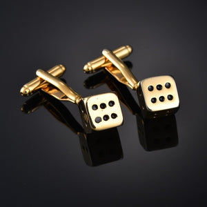 Quality Gold Color Cufflinks Letters/Alien/Square/Dragon/Maple leaves/Balance/Name Cuff Links for mens French bouton manchette