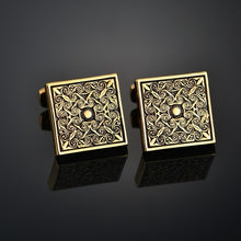 Load image into Gallery viewer, Quality Gold Color Cufflinks Letters/Alien/Square/Dragon/Maple leaves/Balance/Name Cuff Links for mens French bouton manchette
