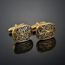 Indlæs billede til gallerivisning Quality Gold Color Cufflinks Letters/Alien/Square/Dragon/Maple leaves/Balance/Name Cuff Links for mens French bouton manchette
