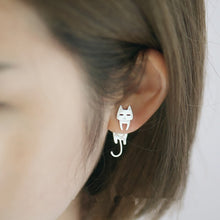 Load image into Gallery viewer, Cat And Fish Stud Earrings
