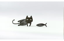 Load image into Gallery viewer, Cat And Fish Stud Earrings
