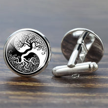 Carica l&#39;immagine nel visualizzatore di Gallery, Tree of Life Cufflinks for Men Best Man Cufflinks Set Cufflinks Wedding Life Tree Suit Shirt Cuff Links Men Accessories
