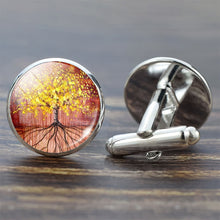 Cargar imagen en el visor de la galería, Tree of Life Cufflinks for Men Best Man Cufflinks Set Cufflinks Wedding Life Tree Suit Shirt Cuff Links Men Accessories
