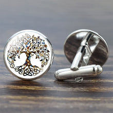 Load image into Gallery viewer, Tree of Life Cufflinks for Men Best Man Cufflinks Set Cufflinks Wedding Life Tree Suit Shirt Cuff Links Men Accessories
