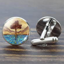 Load image into Gallery viewer, Tree of Life Cufflinks for Men Best Man Cufflinks Set Cufflinks Wedding Life Tree Suit Shirt Cuff Links Men Accessories
