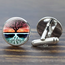 Load image into Gallery viewer, Tree of Life Cufflinks for Men Best Man Cufflinks Set Cufflinks Wedding Life Tree Suit Shirt Cuff Links Men Accessories
