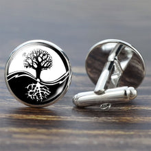 Cargar imagen en el visor de la galería, Tree of Life Cufflinks for Men Best Man Cufflinks Set Cufflinks Wedding Life Tree Suit Shirt Cuff Links Men Accessories
