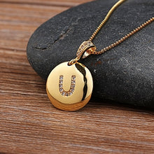 Cargar imagen en el visor de la galería, Top Quality Initial Letter Necklace Gold 26 Letters | Charm Necklaces Pendants
