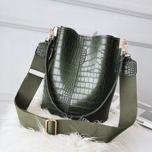 Carica l&#39;immagine nel visualizzatore di Gallery, Ansloth Crocodile Crossbody Bag For Women Shoulder Bag Brand Designer Women Bags Luxury PU Leather Bag Bucket Bag Handbag HPS405
