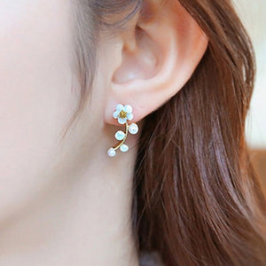 Hot Crystal Flower Stud Earrings for Women Fashion Jewelry Gold Silver Rhinestones Earrings Gift for Party and Best Friend