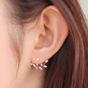 Hot Crystal Flower Stud Earrings for Women Fashion Jewelry Gold Silver Rhinestones Earrings Gift for Party and Best Friend