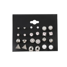 Cargar imagen en el visor de la galería, EN 12 Pairs Flower Women&#39;S Earrings Set Pearl Crystal Stud Earrings Boho Geometric Tassel Earrings For Women 2020 Jewelry Gift
