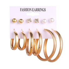 Carica l&#39;immagine nel visualizzatore di Gallery, EN 12 Pairs Flower Women&#39;S Earrings Set Pearl Crystal Stud Earrings Boho Geometric Tassel Earrings For Women 2020 Jewelry Gift
