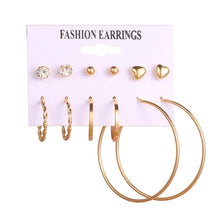 Indlæs billede til gallerivisning EN 12 Pairs Flower Women&#39;S Earrings Set Pearl Crystal Stud Earrings Boho Geometric Tassel Earrings For Women 2020 Jewelry Gift
