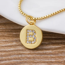 Ladda upp bild till gallerivisning, Hot Sale Wholesale Women Girls Gold Initial 26 Letters Necklace Long Charm Personal Necklace Pendants Copper CZ Jewelry
