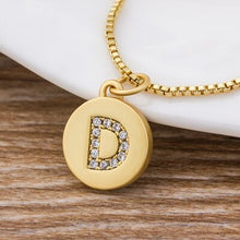 Cargar imagen en el visor de la galería, Hot Sale Wholesale Women Girls Gold Initial 26 Letters Necklace Long Charm Personal Necklace Pendants Copper CZ Jewelry
