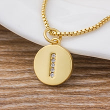 Cargar imagen en el visor de la galería, Hot Sale Wholesale Women Girls Gold Initial 26 Letters Necklace Long Charm Personal Necklace Pendants Copper CZ Jewelry
