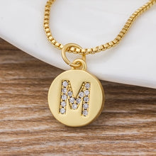 Load image into Gallery viewer, Hot Sale Wholesale Women Girls Gold Initial 26 Letters Necklace Long Charm Personal Necklace Pendants Copper CZ Jewelry
