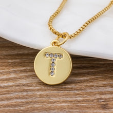 Lataa kuva Galleria-katseluun, Hot Sale Wholesale Women Girls Gold Initial 26 Letters Necklace Long Charm Personal Necklace Pendants Copper CZ Jewelry
