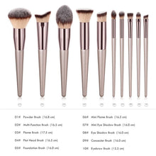 Load image into Gallery viewer, Wooden Champagne Makeup Brushes Set
