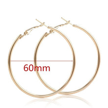 Cargar imagen en el visor de la galería, 40mm 60mm 70mm 80mm Exaggerate Big Smooth Circle Hoop Earrings Brincos Simple Party Round Loop Earrings for Women Jewelry
