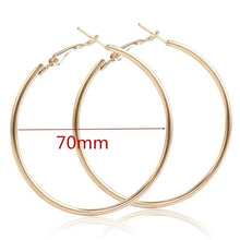 Indlæs billede til gallerivisning 40mm 60mm 70mm 80mm Exaggerate Big Smooth Circle Hoop Earrings Brincos Simple Party Round Loop Earrings for Women Jewelry
