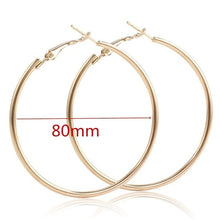 Cargar imagen en el visor de la galería, 40mm 60mm 70mm 80mm Exaggerate Big Smooth Circle Hoop Earrings Brincos Simple Party Round Loop Earrings for Women Jewelry
