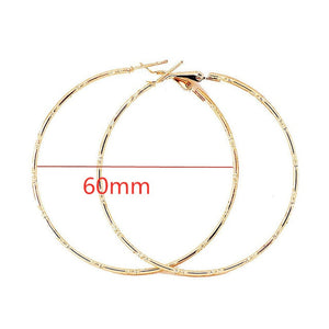 40mm 60mm 70mm 80mm Exaggerate Big Smooth Circle Hoop Earrings Brincos Simple Party Round Loop Earrings for Women Jewelry