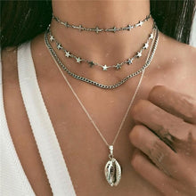 Load image into Gallery viewer, Boho Multi-element Crystal Necklaces For Women Fashion Gold Necklace Vintage Multiple Layers Pendant Necklace Jewelry Gift
