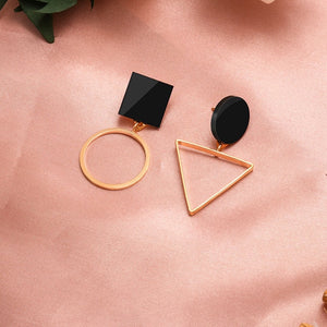 New Fashion Round Dangle Drop Korean Earrings For Women | Geometric Round Heart Gold Earring 2020