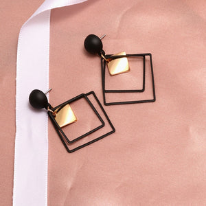 New Fashion Round Dangle Drop Korean Earrings For Women | Geometric Round Heart Gold Earring 2020