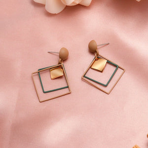 New Fashion Round Dangle Drop Korean Earrings For Women | Geometric Round Heart Gold Earring 2020