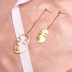 New Fashion Round Dangle Drop Korean Earrings For Women | Geometric Round Heart Gold Earring 2020