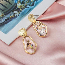 Load image into Gallery viewer, New Fashion Round Dangle Drop Korean Earrings For Women | Geometric Round Heart Gold Earring 2020
