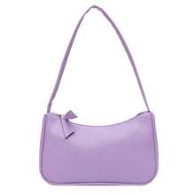 Indlæs billede til gallerivisning Retro Totes Bags Purple Baguette bags PU Leather Armpit Bag For Women 2020 Luxury Small Shoulder Handbag Female Fashion Tote Bag
