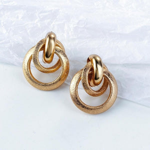 AENSOA 2020 New Gold Color Earrings For Women Multiple Trendy Round Geometric Drop Statement Earrings Fashion Party Jewelry Gift