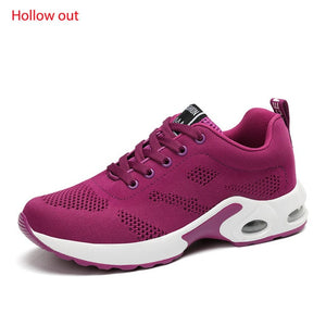 Women Lightweight Sneakers Air Cushion Ladies Trainers Basket Tenis Casual White Platform Flat Sneakers Breathable Mesh Comfort