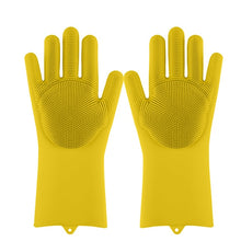 Indlæs billede til gallerivisning Magic Silicone Dishwashing Scrubber | Sponge Rubber Scrub Gloves Kitchen Cleaning
