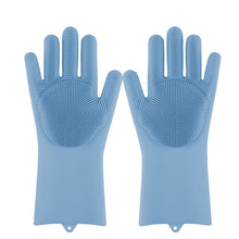 Cargar imagen en el visor de la galería, Magic Silicone Dishwashing Scrubber | Sponge Rubber Scrub Gloves Kitchen Cleaning
